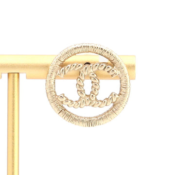 Cc Logo Single Earring Gold-Tone Metal
