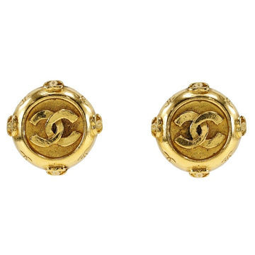 Cc Logo Clip-On Earrings Metal Gold-Tone