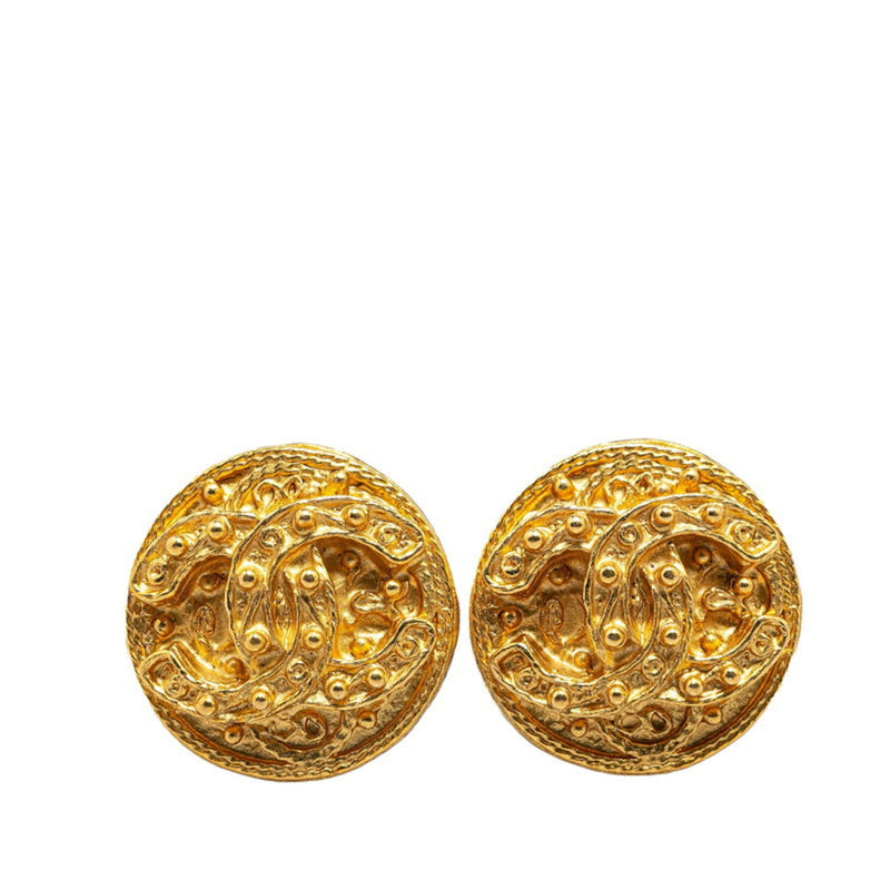 Cc Logo Clip-On Earrings Metal Gold-Tone