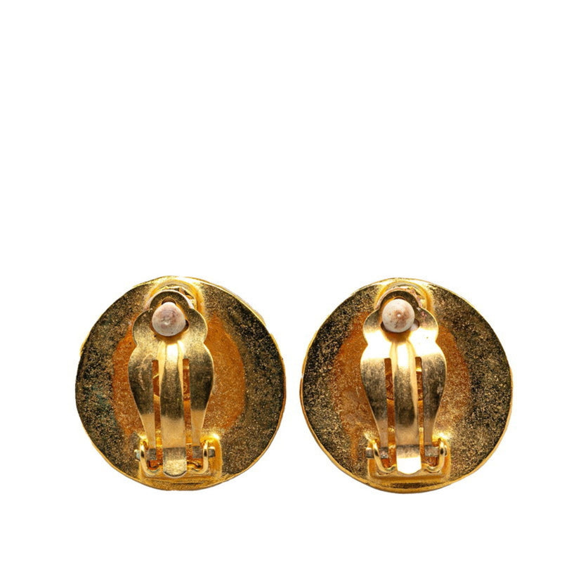 Cc Logo Clip-On Earrings Metal Gold-Tone