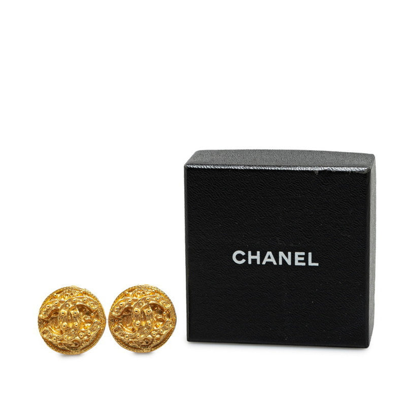 Cc Logo Clip-On Earrings Metal Gold-Tone