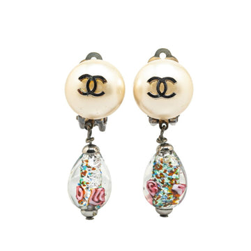 Cc Logo Clip-On Earrings Silver-Tone