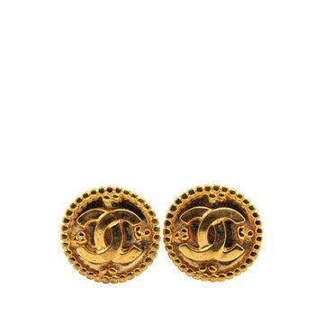 Cc Logo Round Clip-On Earrings Metal