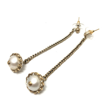 Earrings Pearl Gold-Tone Metal