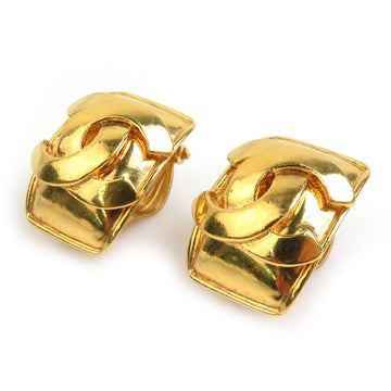 Cc Logo Clip-On Earrings Gold-Tone Metal