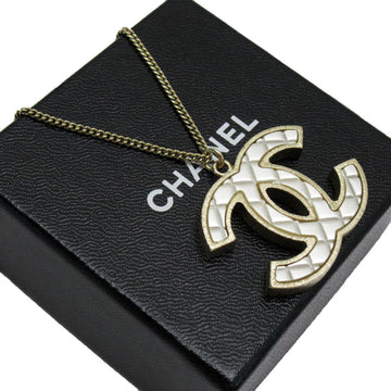 Cc Logo Pendant Necklace Gold-Tone Metal