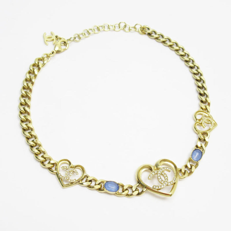 Cc Logo Pendant Necklace Gold-Tone Metal