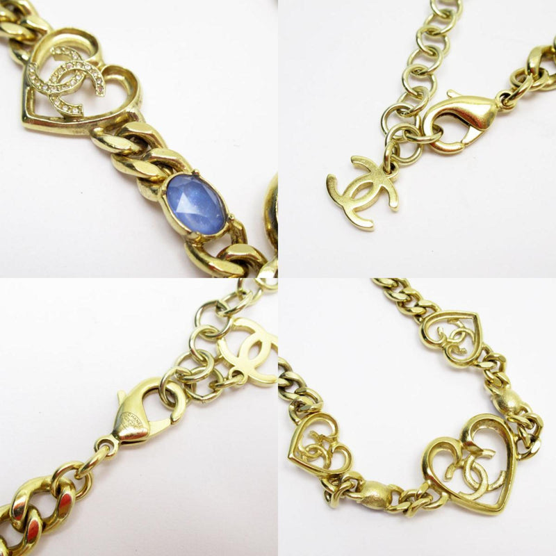 Cc Logo Pendant Necklace Gold-Tone Metal