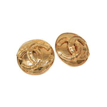 Cc Logo Clip-On Earrings Metal Gold-Tone