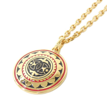 Pendant Necklace Metal Black Red And