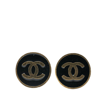 Cc Logo Round Clip-On Earrings Gold-Tone