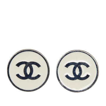 Cc Logo Clip-On Earrings Silver-Tone