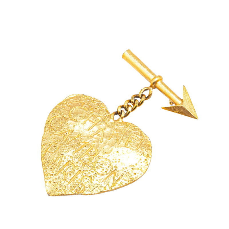 Heart Arrow Brooch Metal