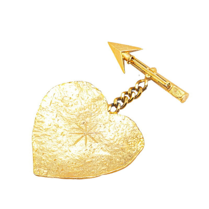 Heart Arrow Brooch Metal