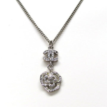 Cc Logo Pendant Necklace Silver-Tone