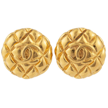 Matelasse Round Clip-On Earrings Metal