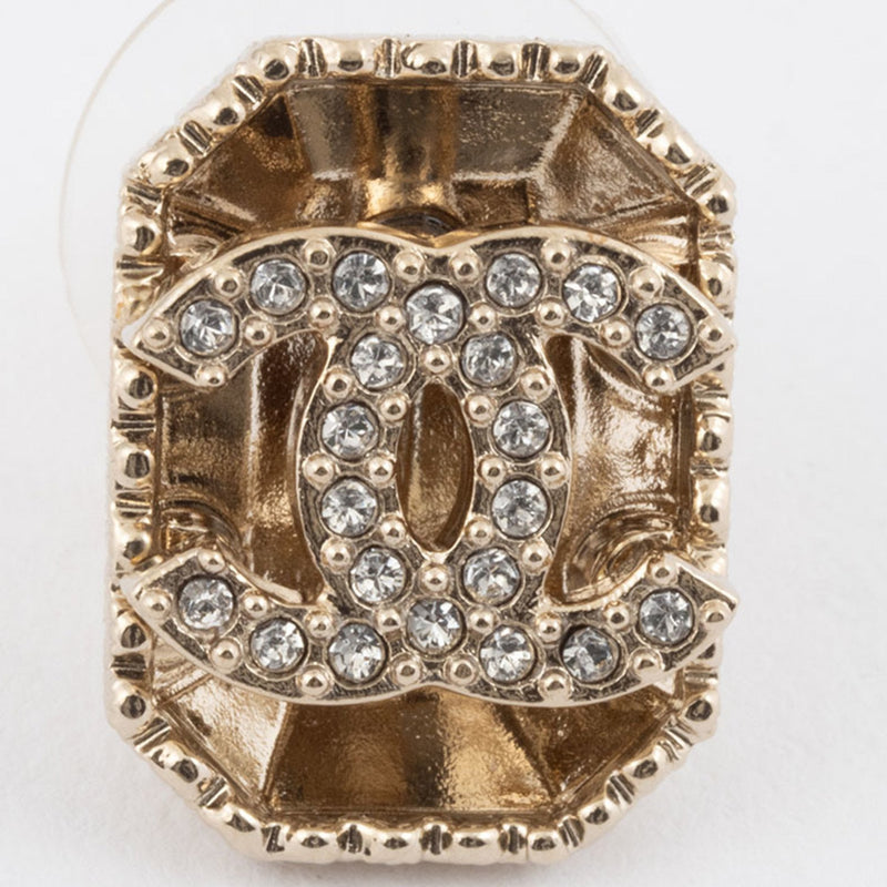 Earrings Rhinestone Gold-Tone Metal