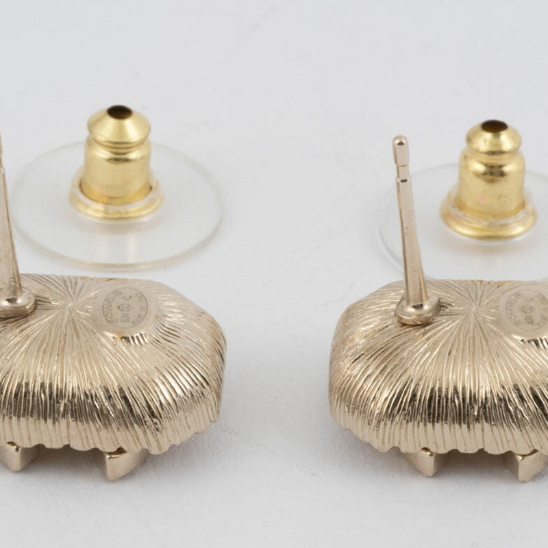 Earrings Rhinestone Gold-Tone Metal