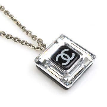 Cc Logo Pendant Necklace Silver-Tone