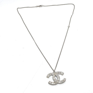 Cc Logo Pendant Necklace Silver-Tone