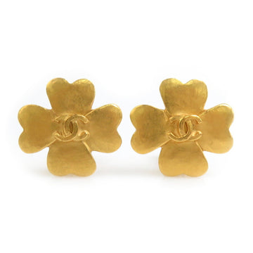 Cc Logo Clip-On Earrings Gold-Tone Metal