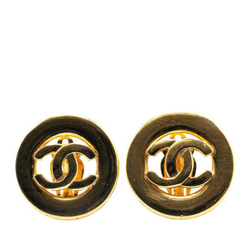Cc Logo Clip-On Earrings Metal Gold-Tone