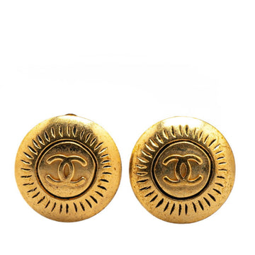 Cc Logo Clip-On Earrings Metal Gold-Tone