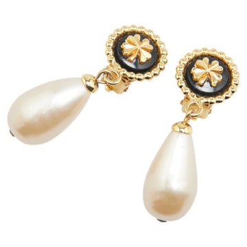 Earrings Pearl Gold-Tone Metal