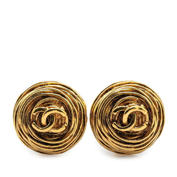 Cc Logo Clip-On Earrings Metal Gold-Tone