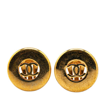 Cc Logo Clip-On Earrings Metal Gold-Tone