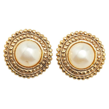 Earrings Pearl Gold-Tone Metal