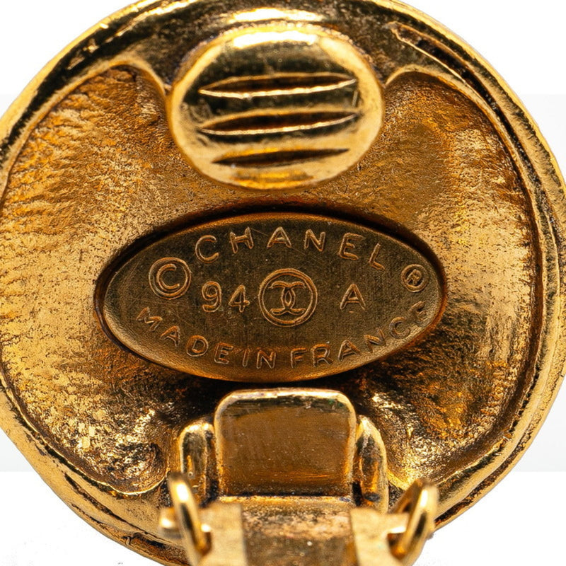 Cc Logo Clip-On Earrings Metal Gold-Tone