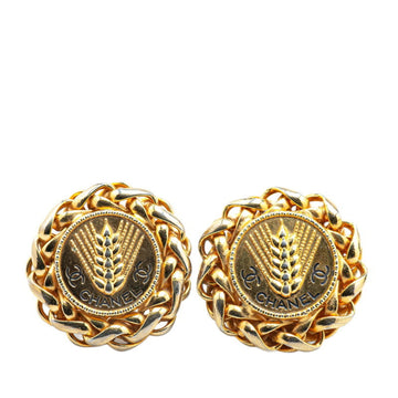 Cc Logo Clip-On Earrings Metal Gold-Tone