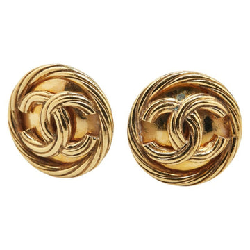 Cc Logo Round Clip-On Earrings Metal