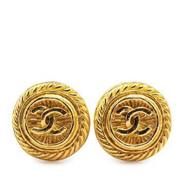 Cc Logo Clip-On Earrings Metal Gold-Tone