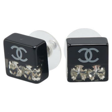Cc Logo Stud Earrings Silver-Tone Metal