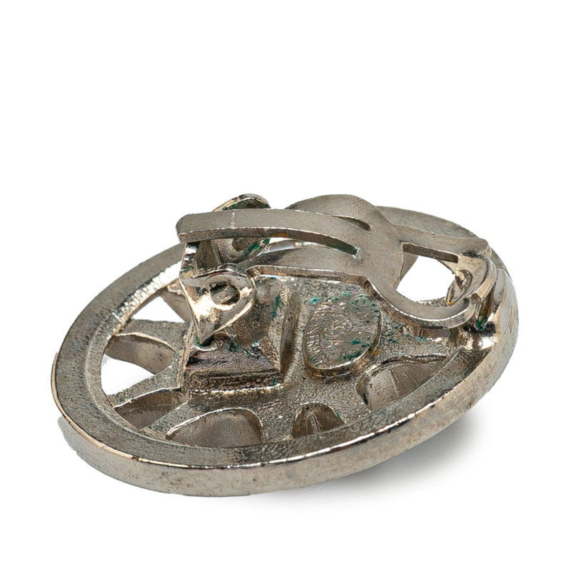 Cc Logo Clip-On Earrings Silver-Tone