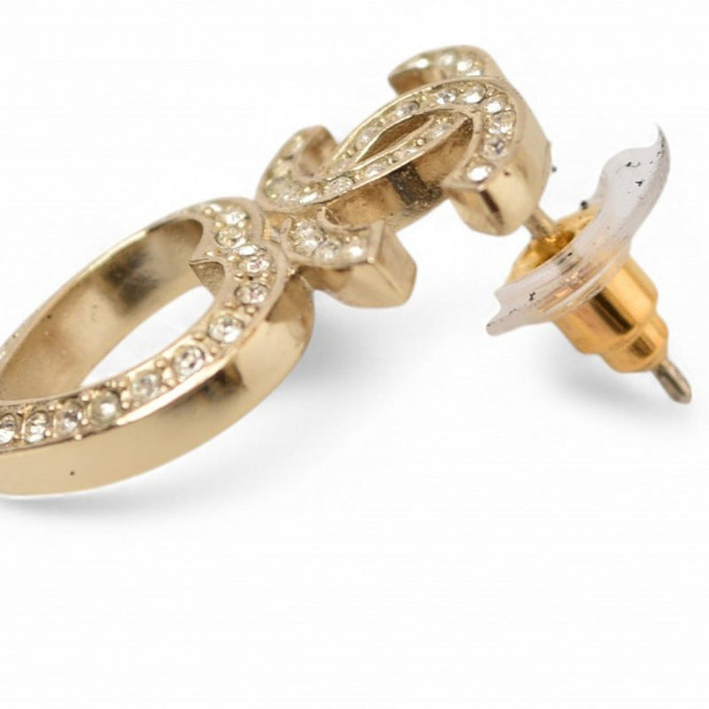 Earrings Rhinestone Gold-Tone Metal