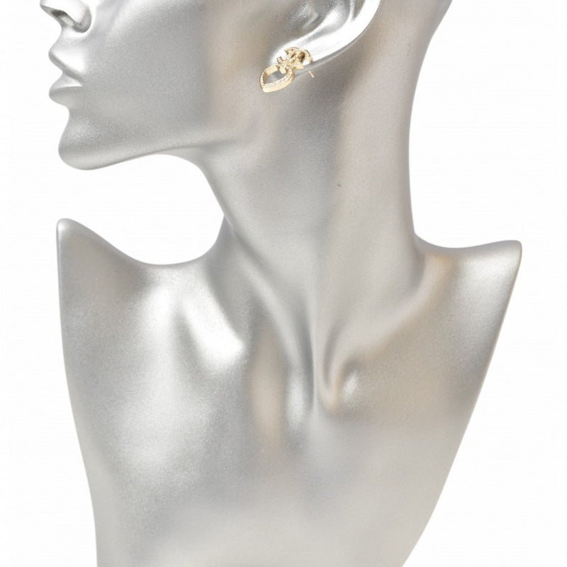 Earrings Rhinestone Gold-Tone Metal