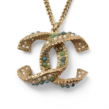 Chanel Cc Logo Pendant Necklace Metal