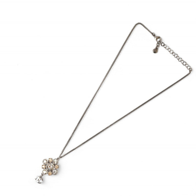 Cc Logo Pendant Necklace Silver-Tone