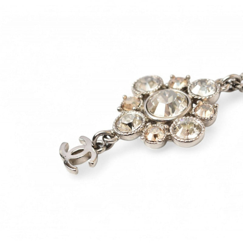 Cc Logo Pendant Necklace Silver-Tone