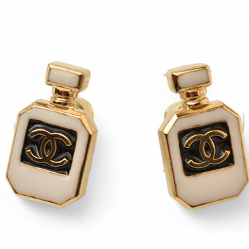 Chanel Cc Logo Earrings Metal Gold-Tone