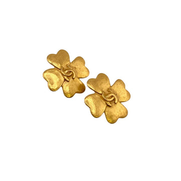 Cc Logo Dangle Clover Earrings Metal