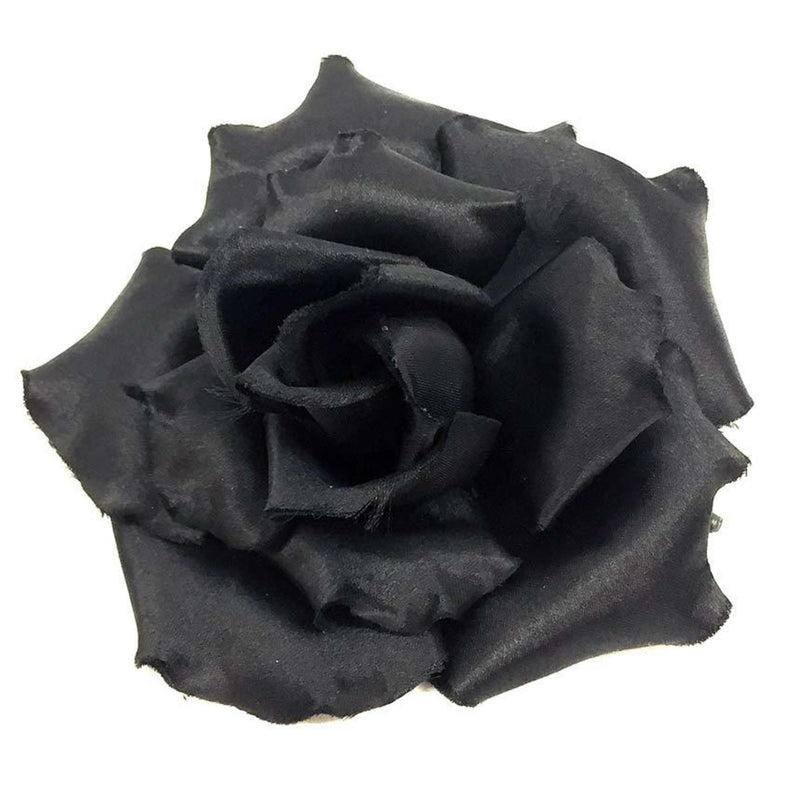 Corsage Brooch Satin And Silk Black