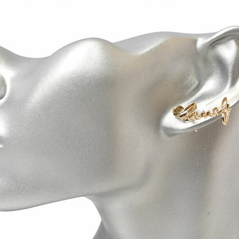 Earrings Rhinestone Gold-Tone Metal