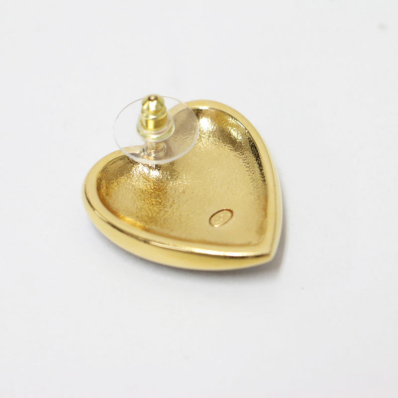 Cc Logo Heart Earrings Metal Gold-Tone