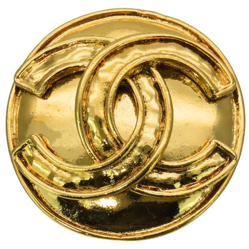 Cc Logo Brooch Gold-Tone Metal