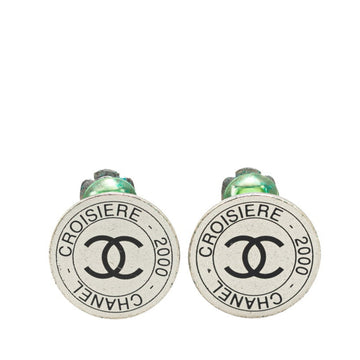 Cc Logo Clip-On Earrings Silver-Tone