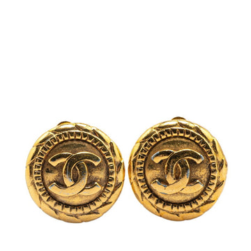Cc Logo Clip-On Earrings Metal Gold-Tone